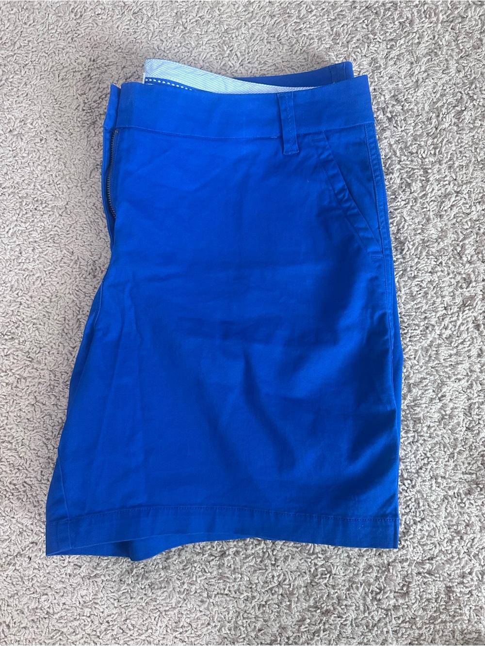 crown & ivy blue and white striped waistband shorts